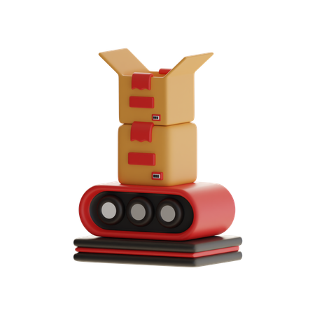 Conveyor Belt With Box  3D Icon