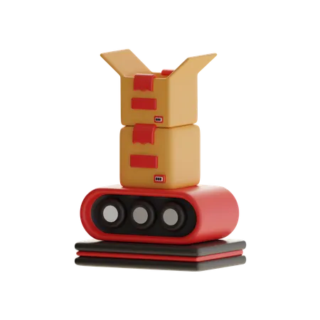 Conveyor Belt With Box  3D Icon