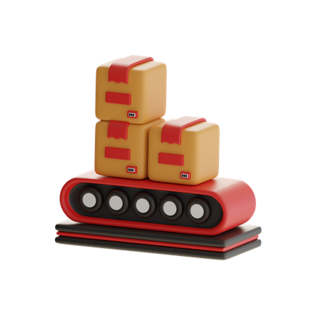 Conveyor Belt With Box  3D Icon