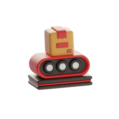 Conveyor Belt With Box  3D Icon