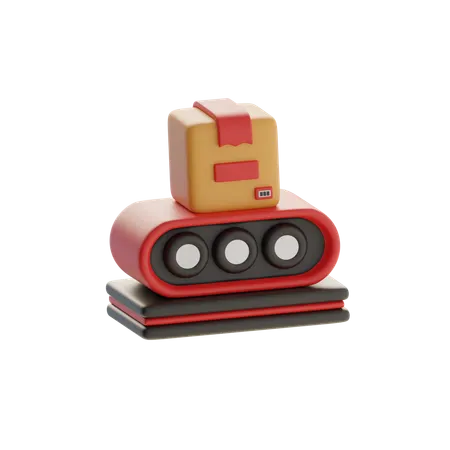 Conveyor Belt With Box  3D Icon