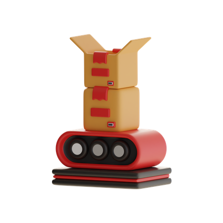 Conveyor Belt With Box  3D Icon