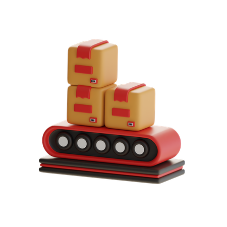 Conveyor Belt With Box  3D Icon