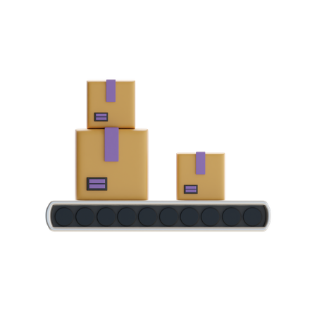 Conveyor Belt With Box  3D Icon