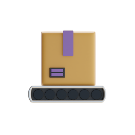 Conveyor Belt With Box  3D Icon