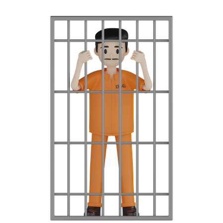 Convicto en la celda  3D Illustration