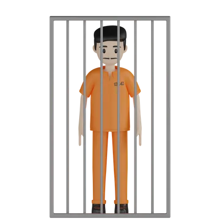 Convicto encarcelado  3D Illustration