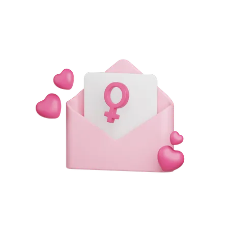 Convite do dia da mulher  3D Icon