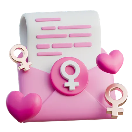 Convite do dia da mulher  3D Icon