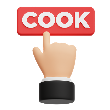 Cook Click Button  3D Icon