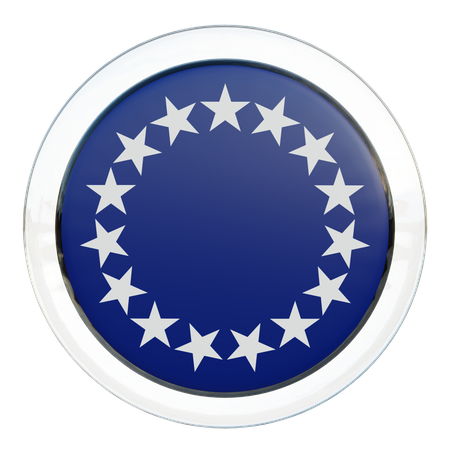 Cook Islands Flag Glass  3D Icon