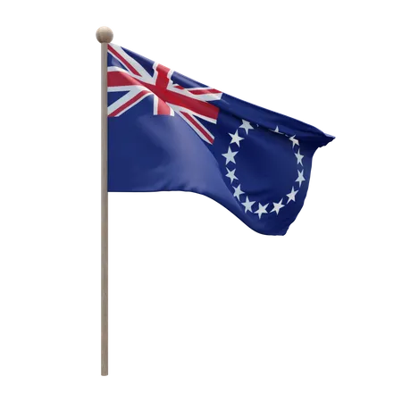 Cook Islands Flagpole  3D Flag