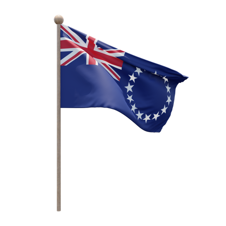 Cook Islands Flagpole  3D Icon