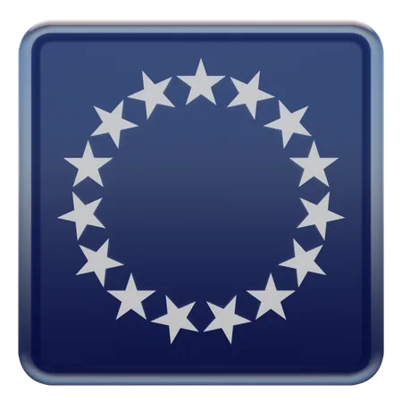 Cook Islands Square Flag  3D Icon