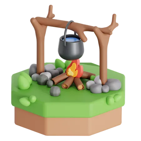 Cook Water In The Outdoor 3D Icon