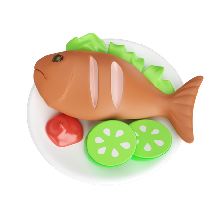 Cooked Fish 3D Icon