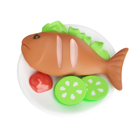 Cooked Fish  3D Icon