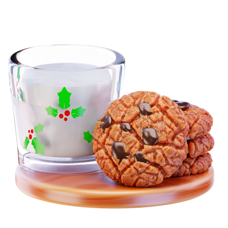 Cookies And Milk  3D Icon