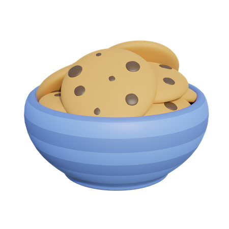 Cookies Bowl  3D Illustration