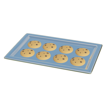 Cookies Tray 3D Illustration