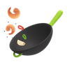 cooking pan 3d logo