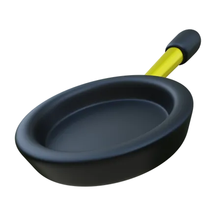 Black And Gold Saucepan 3 D Illustration 3D Icon
