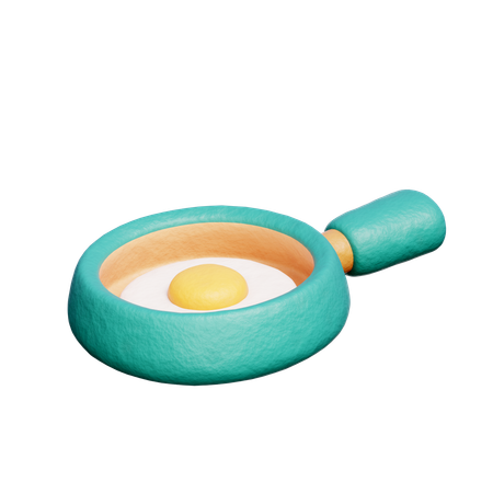 Cooking Pan with Egg  3D Icon