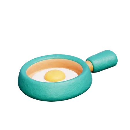 Cooking Pan with Egg  3D Icon