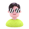 3d cool boy emoji