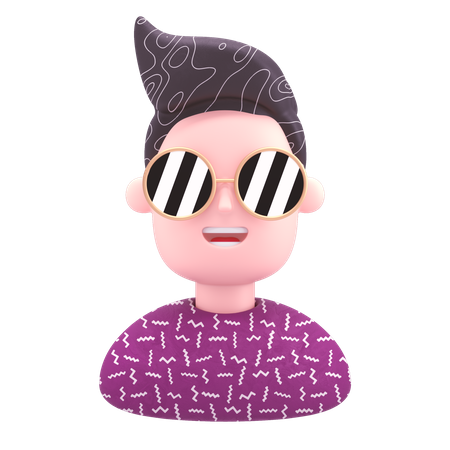 Cool Boy Wearing Sunglasses 3D Illustration