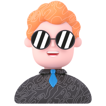 Cool Businessman  3D Icon