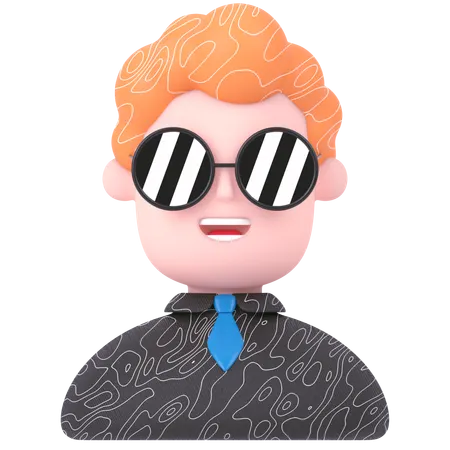 Cool Businessman  3D Icon