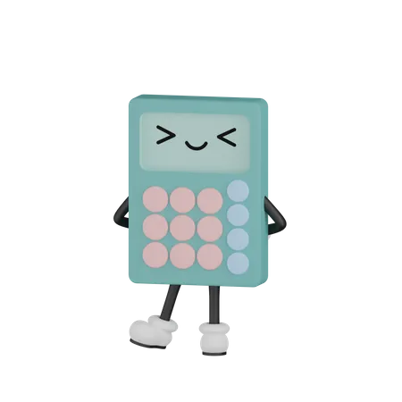 Calculator Character With Various Expression 3D Illustration