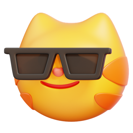 Cool Cat Emoji  3D Icon