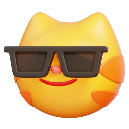 Cool Cat Emoji  3D Icon