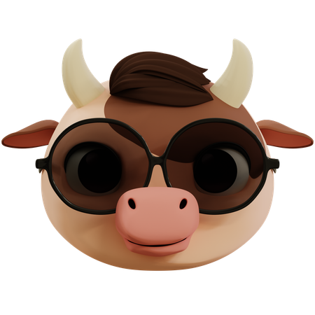 Cool Cute Cow Emoji  3D Icon