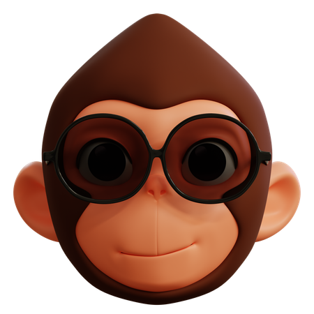 Cool Cute Monkey  3D Icon