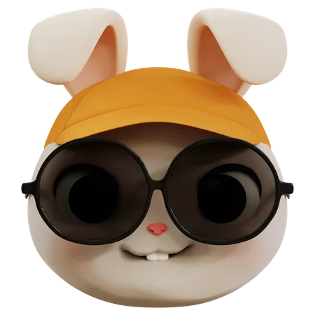 Cool Cute Rabbit Emoji  3D Icon