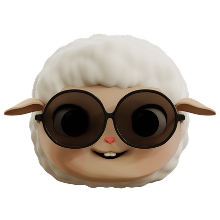 Cool Cute Sheep Emoji  3D Icon