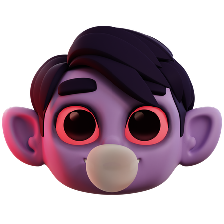 Cool Cute Vampire Emoticon  3D Icon