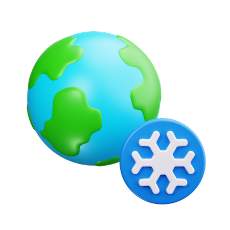 Cool Earth planet  3D Icon