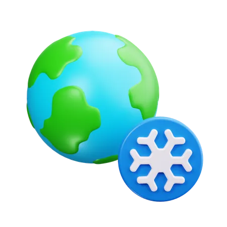 Cool Earth planet  3D Icon