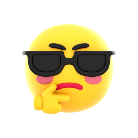 Cool Emoji With Sunglass  3D Icon