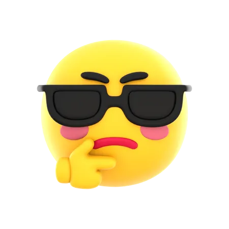 Cool Emoji With Sunglass  3D Icon