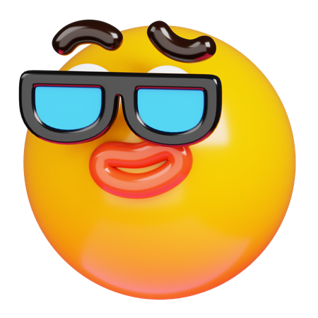 Cool Face with Sunglasses  3D Icon