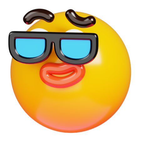 Cool Face with Sunglasses  3D Icon
