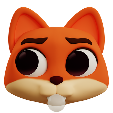 Cool Fox Emoji  3D Icon