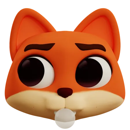 Cool Fox Emoji  3D Icon