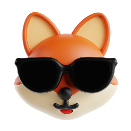 Cool Fox Emoji  3D Icon