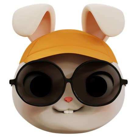 Emoji de conejo lindo y genial  3D Icon